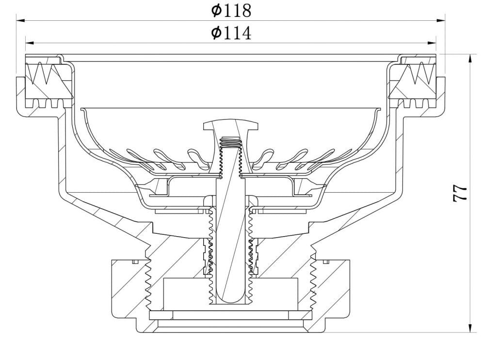 KSS01 - 3.5" SS Top Twist Sink Strainer
