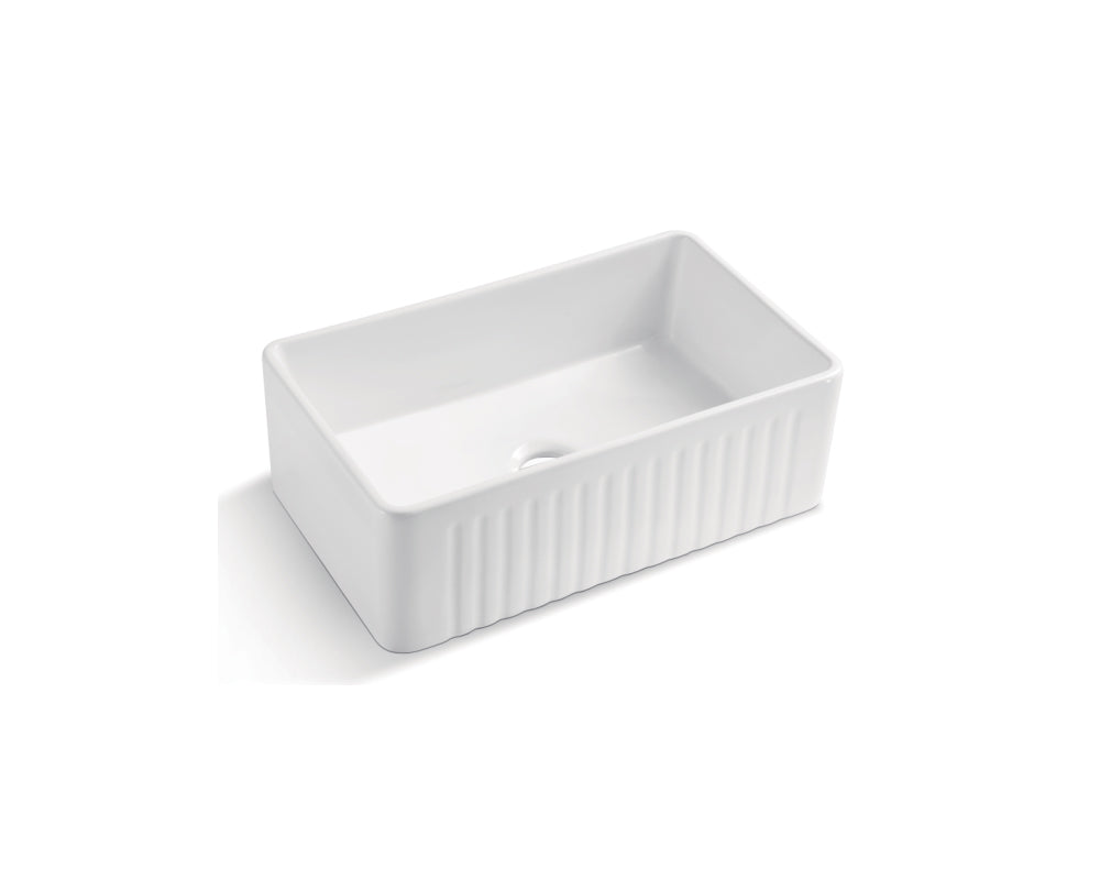 KPF301810WT - Porcelain Farmhouse Sink 30x18"