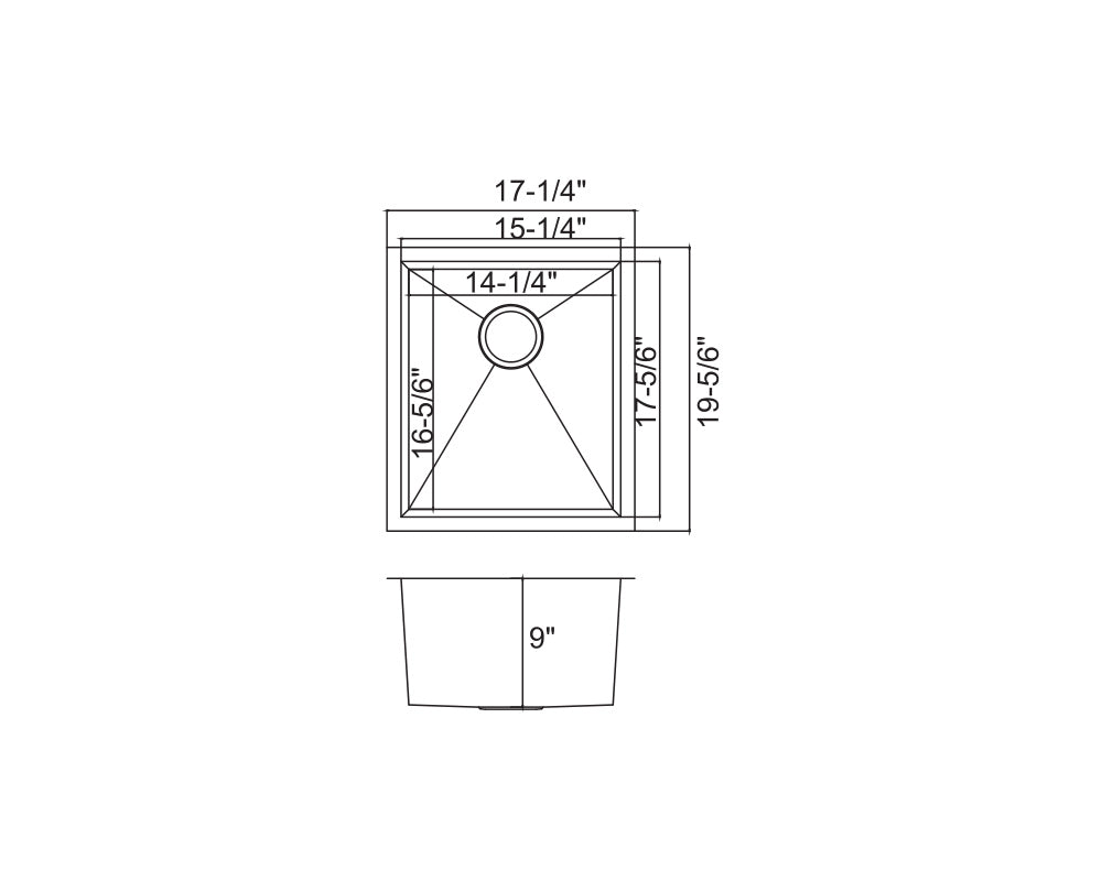 KSH17199L - Finger Radius Bar Sink