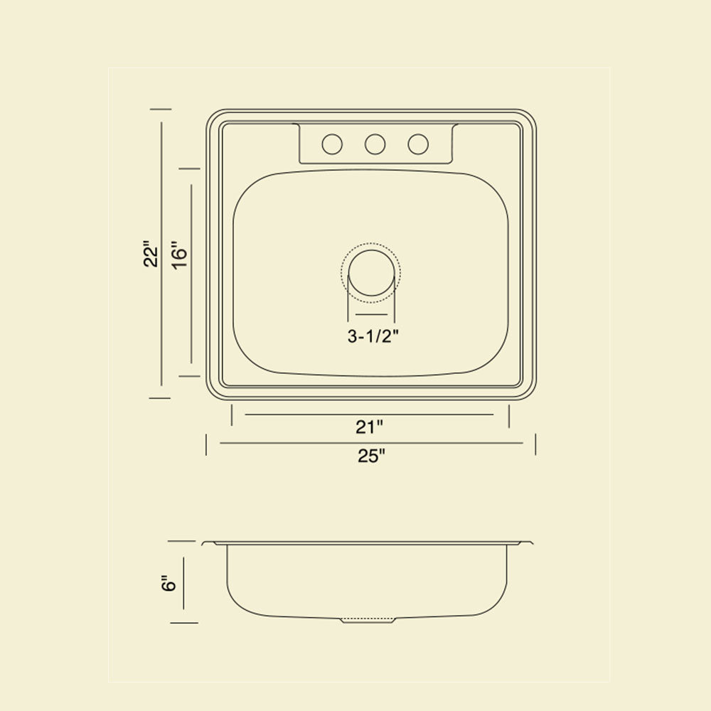 KST25228-3 - Top Mount S.S. - 8"