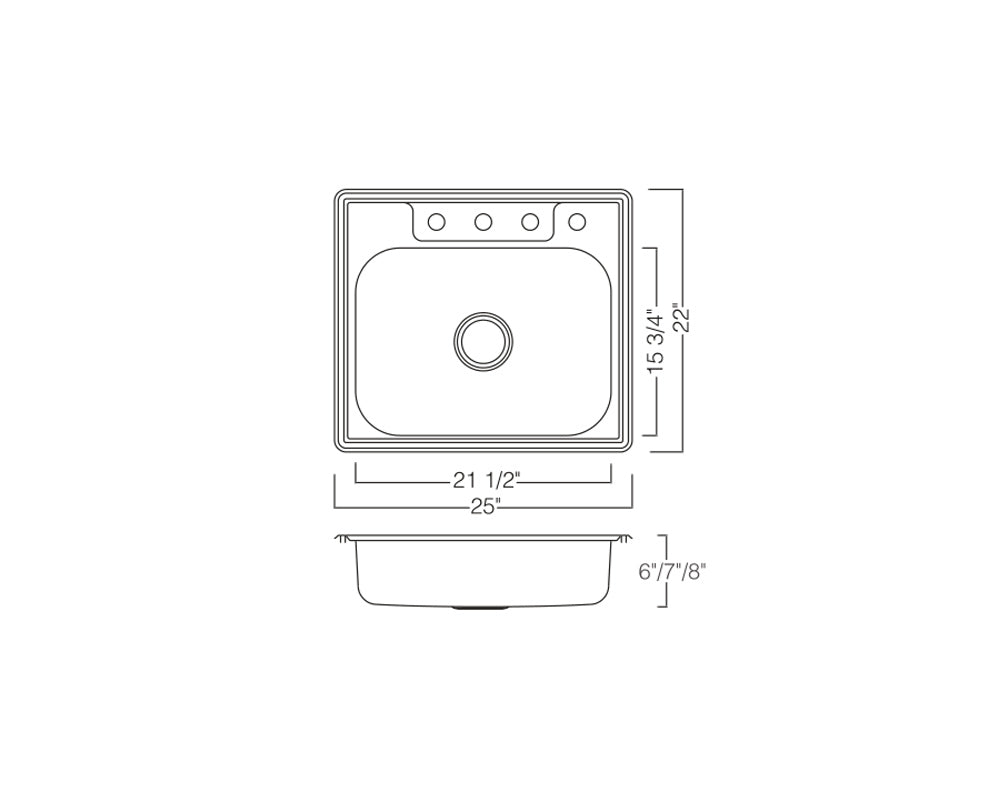 KST25226-4 - Top Mount S.S. - 6"