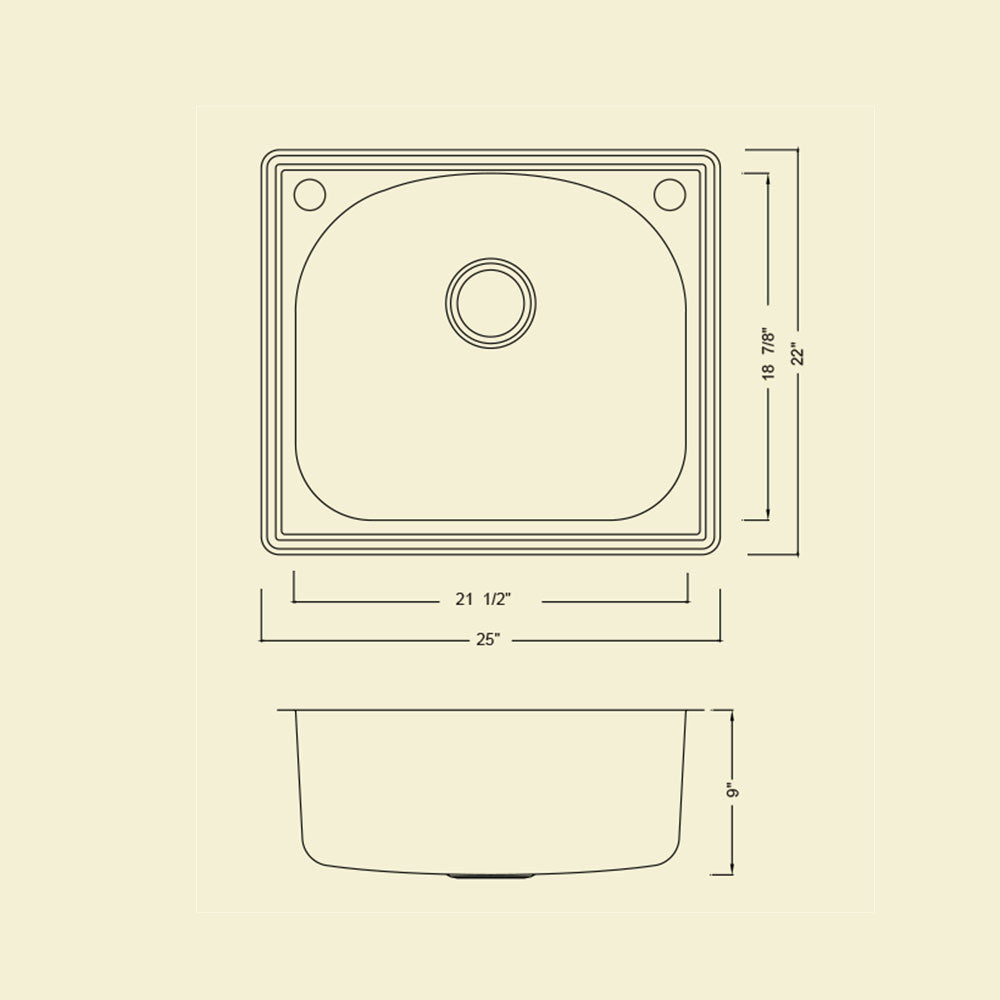 KST25229-2 - Top Mount S.S. - 9"