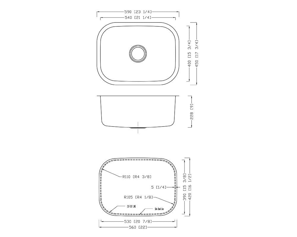 KSU23189 - 23" Stainless Steel Sink