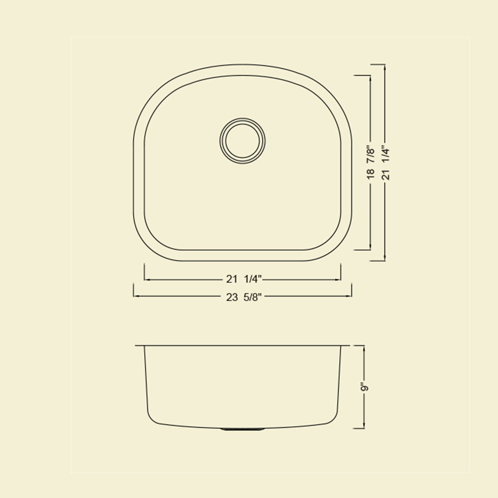 KSU23219 - 23" Stainless Steel Sink